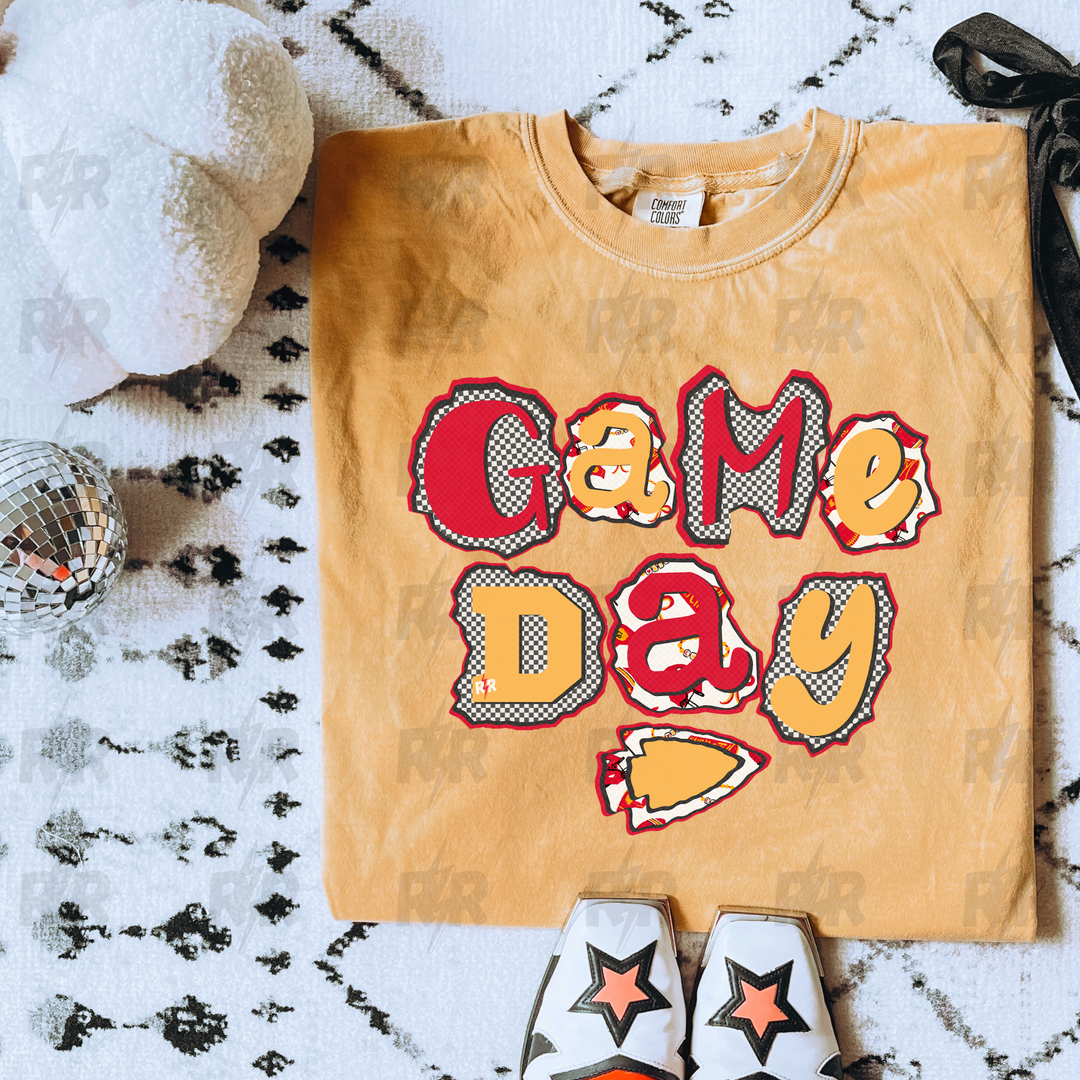 Torn Paper Game Day Mustard Tee - The Red Rival