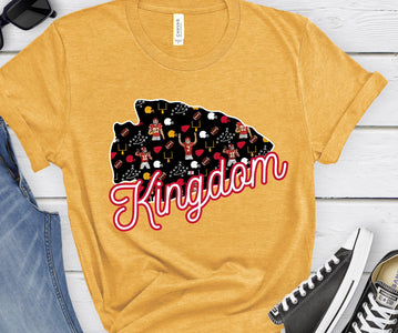 Mahomes, Kelce, Butker Pattern Arrowhead Kingdom Mustard Graphic Tshirt - The Red Rival