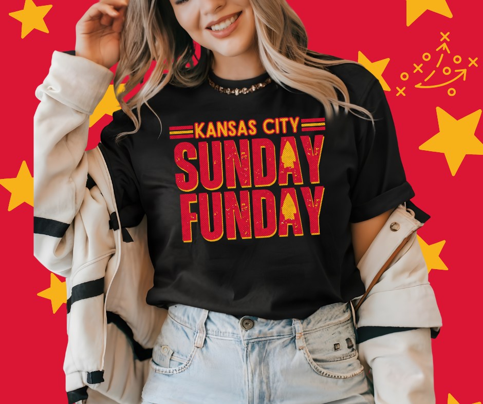 Sunday Funday Black Graphic Tshirt - The Red Rival