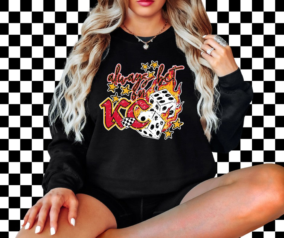 Always Bet on KC Black Graphic Sweatshirt - The Red Rival