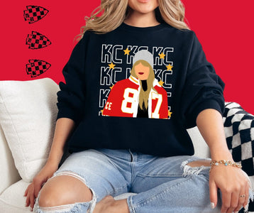 KC Repeat Taylor Coat Black Graphic Sweatshirt - The Red Rival