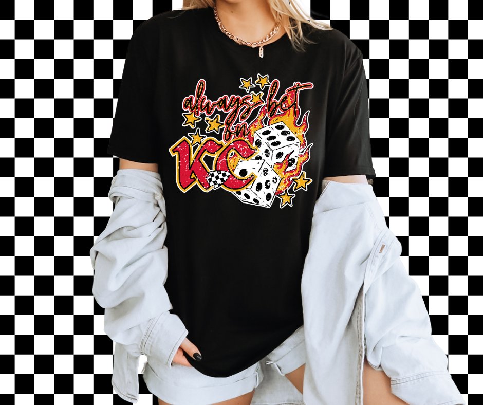 Always Bet on KC Black Graphic Tshirt - The Red Rival