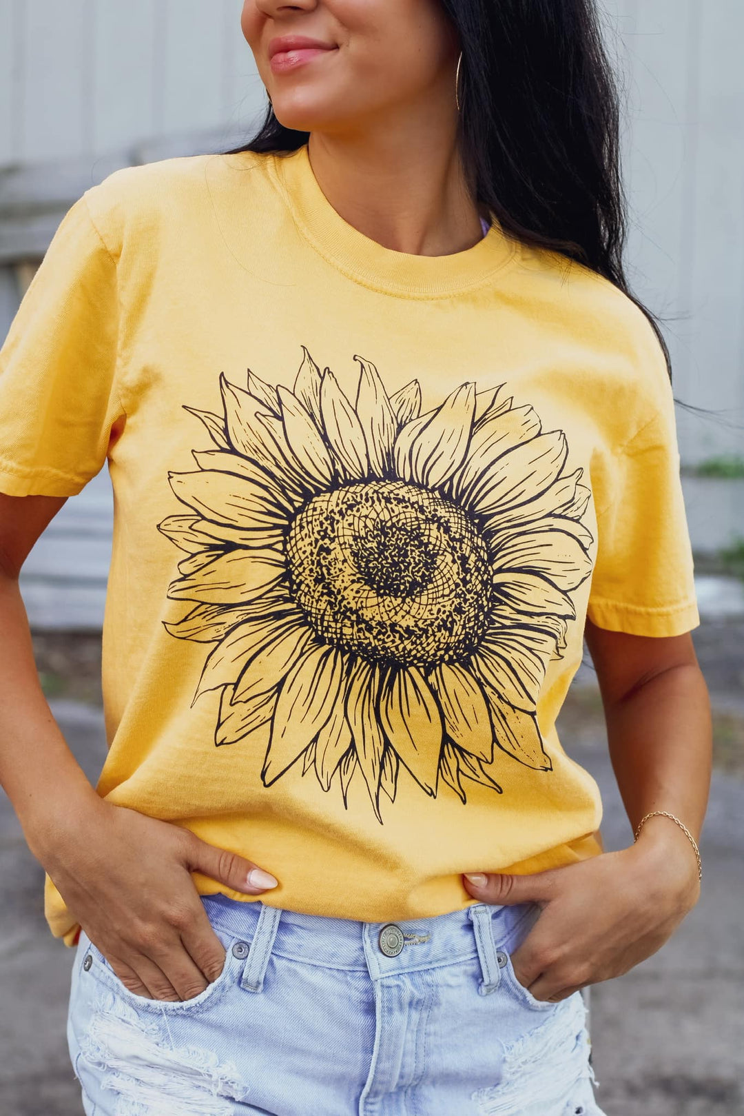 Sunflower Outline Tees (Choose Your Color) - The Red Rival
