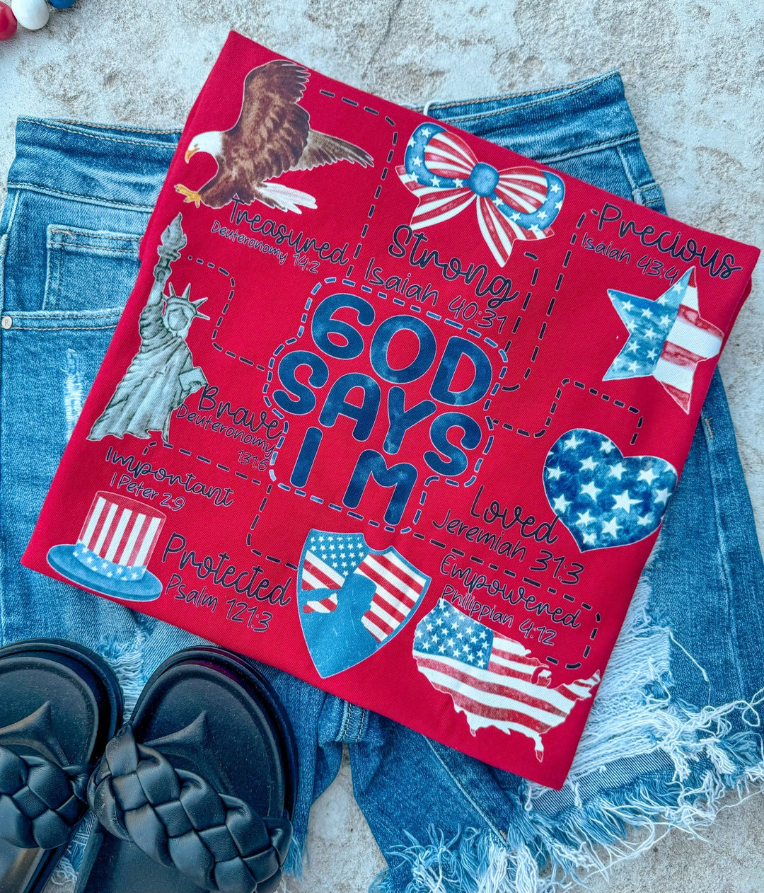 Patriotic God Says I Am.. Red Tee - The Red Rival