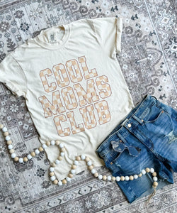 Checkered Cool Moms Club Ivory Tee - The Red Rival