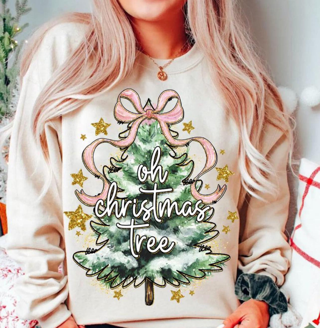 Oh Christmas Tree Tan/Cream Sweatshirt - The Red Rival