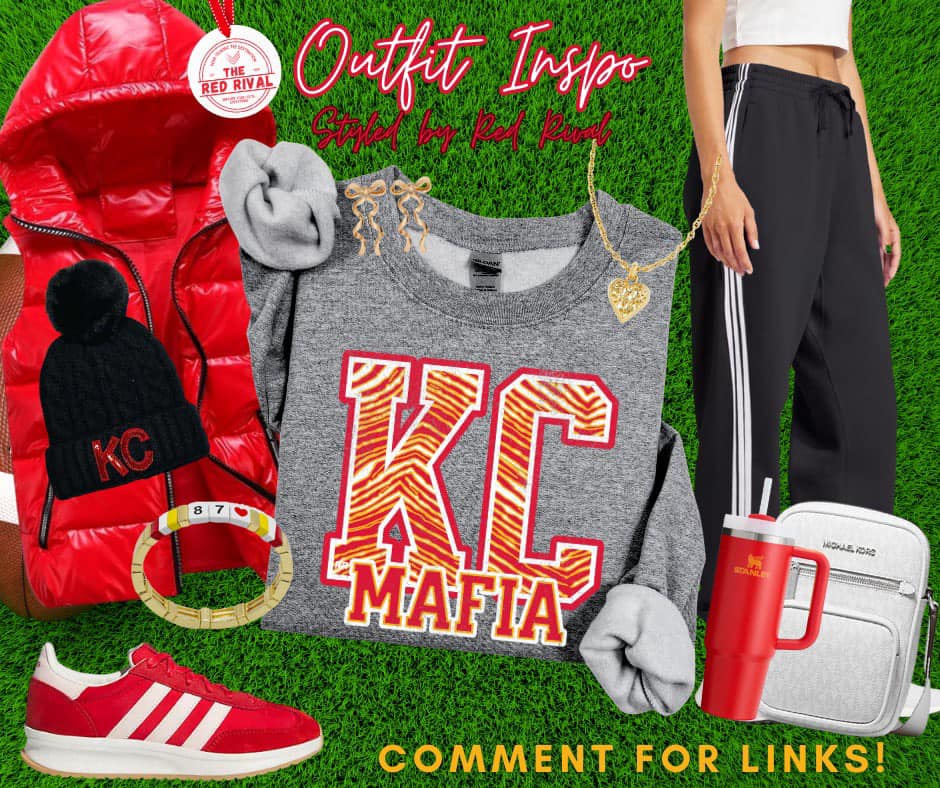 Distressed KC MAFIA Retro Red/Gold Zebra Print Grey Tee or Sweatshirt - The Red Rival