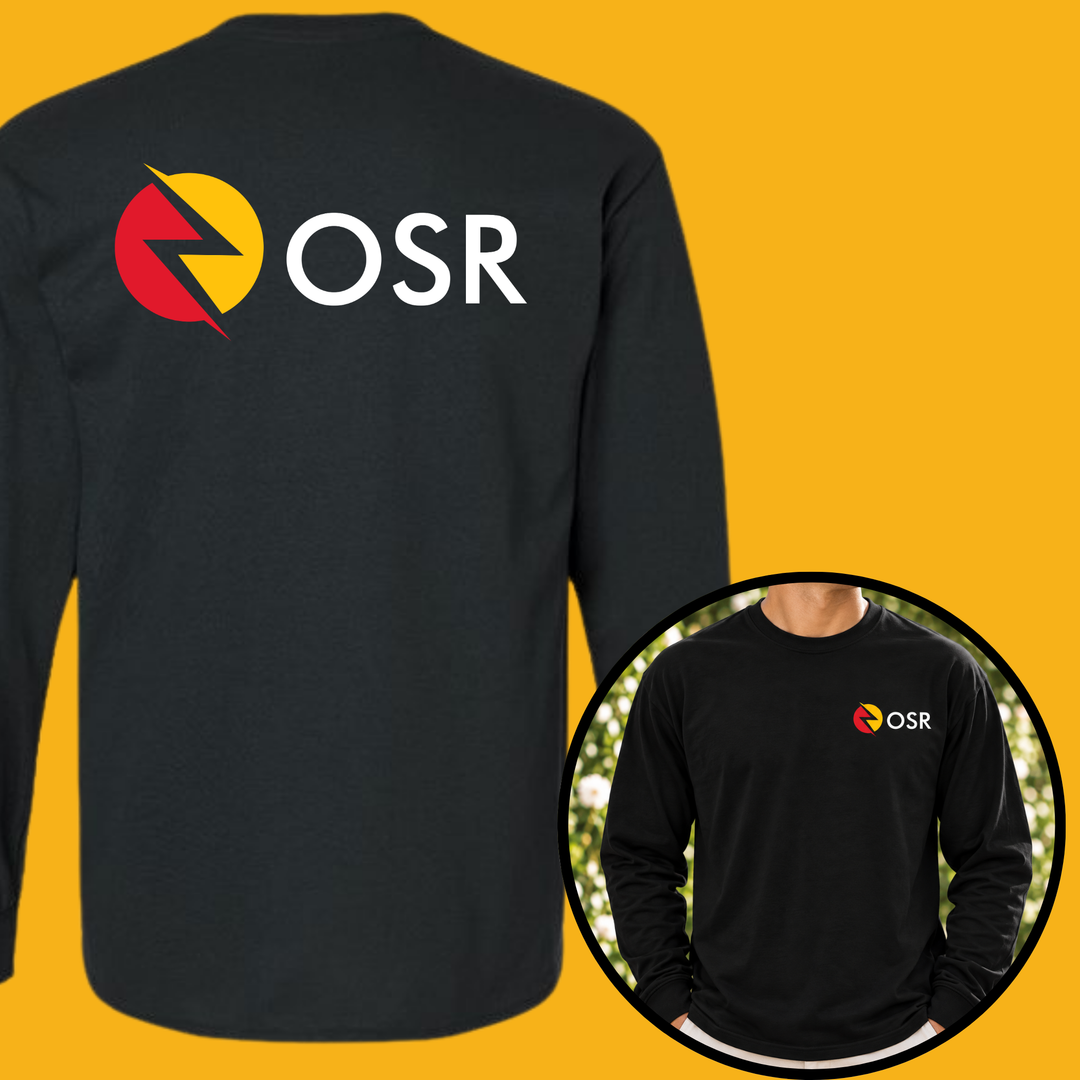 OneSource Restoration Unisex Gildan Long Sleeve Tees (Front Pocket / Full Back Logo)