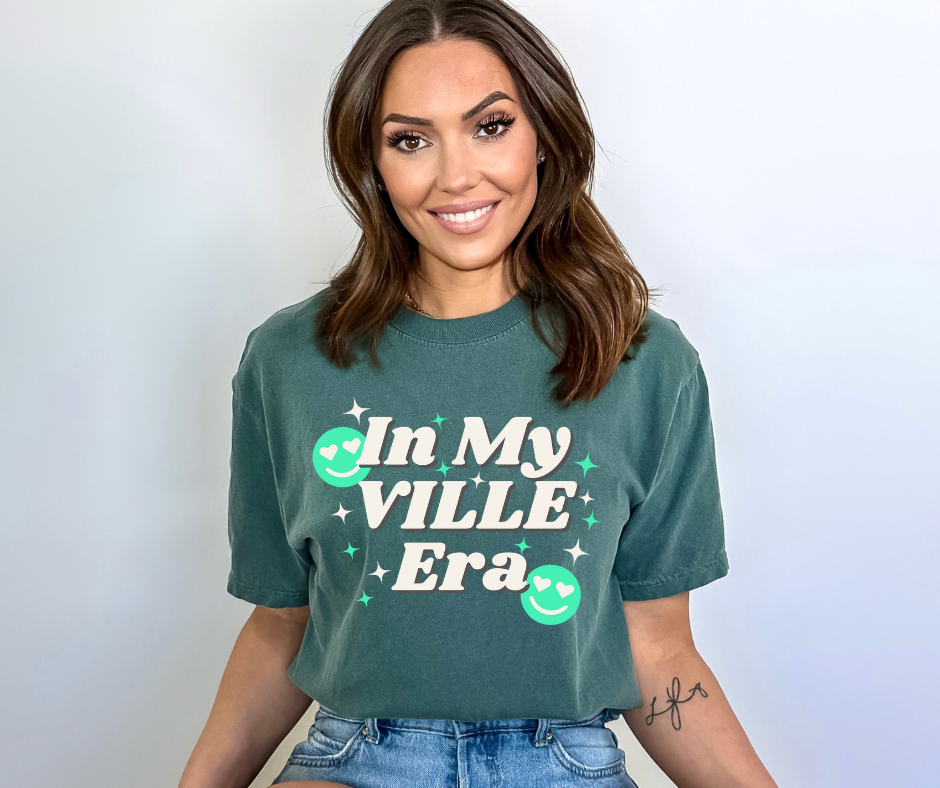 In my Ville Era Dark GREEN Tee - The Red Rival