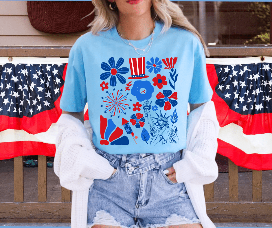 4th of July Abstract Collage - Graphic Tee - The Red Rival