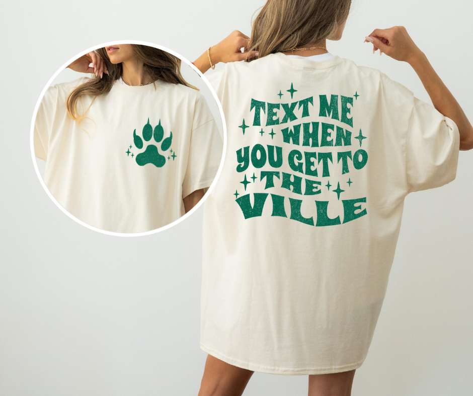 Text Me When you Get to The Ville Ivory Tee - The Red Rival