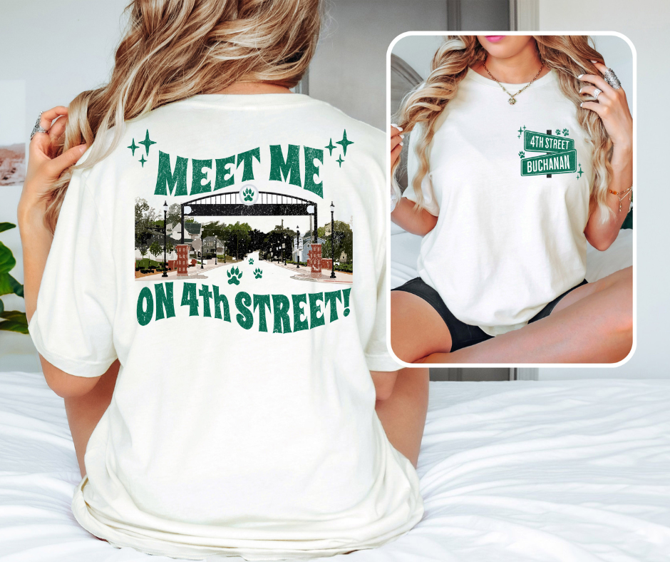 Meet Me On 4th Street Ivory Tee - The Red Rival
