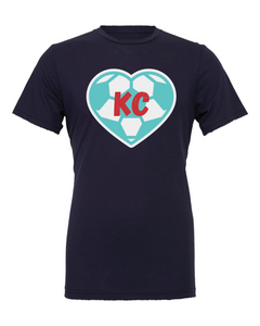 KC Women's Soccer Heart Navy Tee - The Red Rival