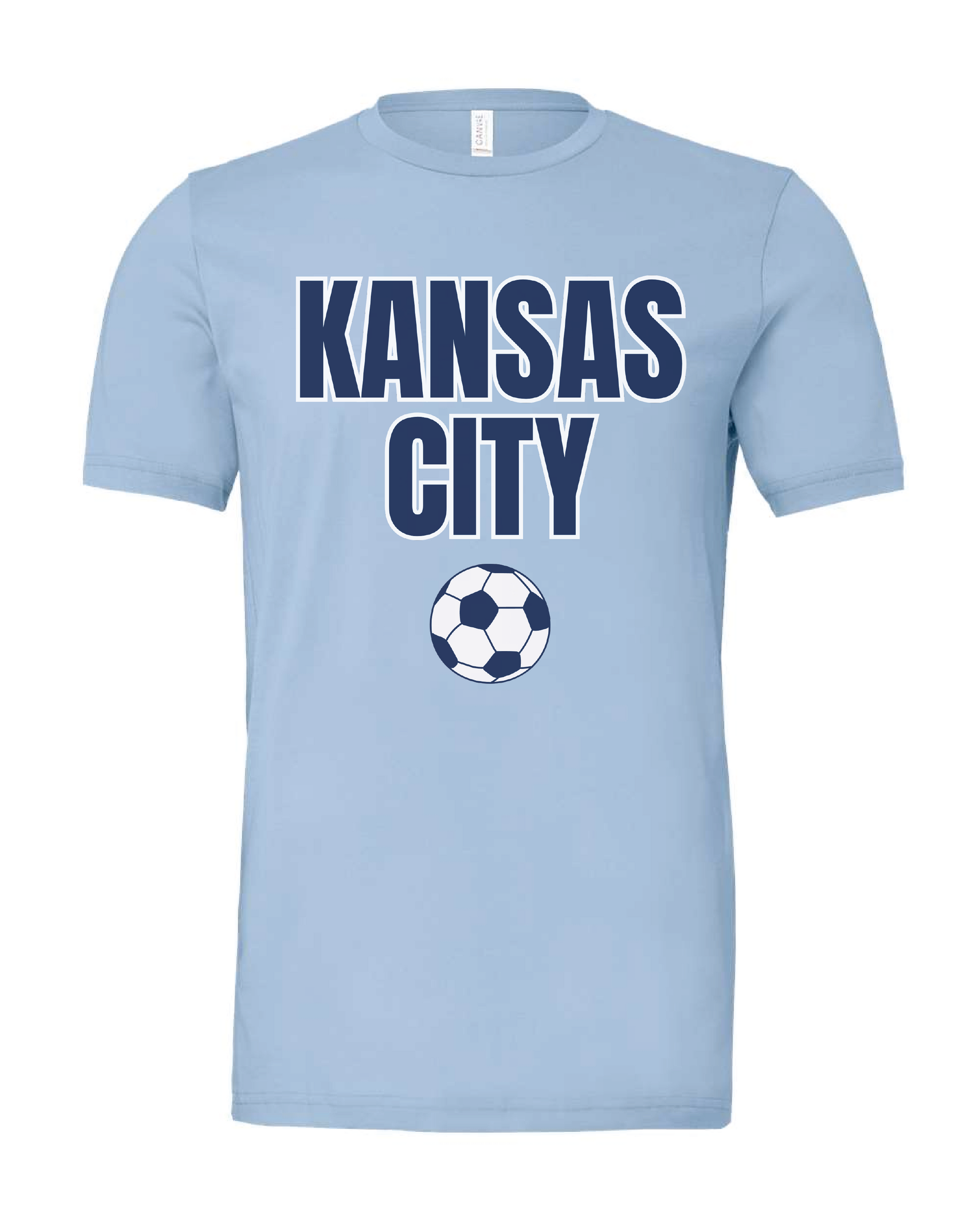 Kansas City Men's Soccer Ball Baby Blue Tee - The Red Rival