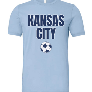 Kansas City Men's Soccer Ball Baby Blue Tee - The Red Rival