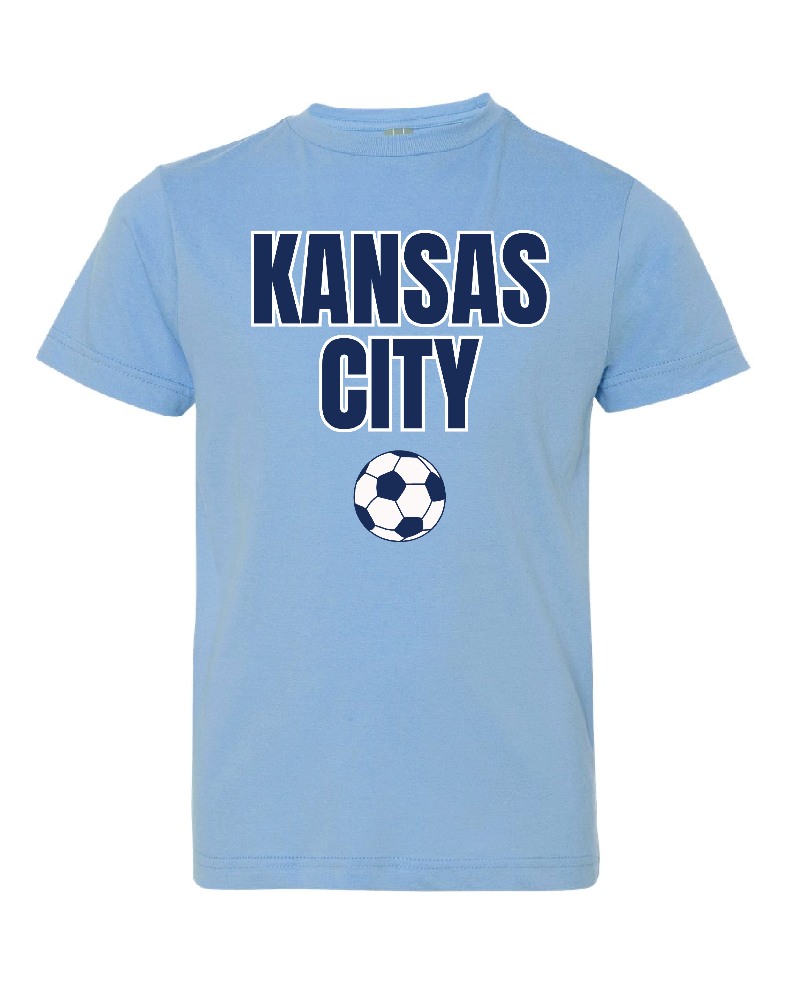 Kansas City Men's Soccer Ball Baby Blue Tee - The Red Rival