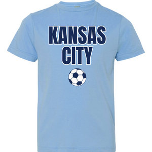 Kansas City Men's Soccer Ball Baby Blue Tee - The Red Rival