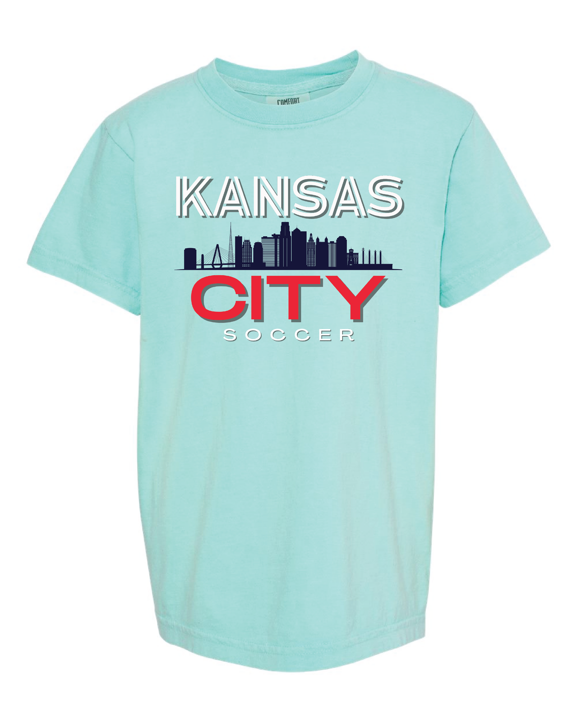 Kansas City Skyline Women's Soccer Mint Tee - The Red Rival