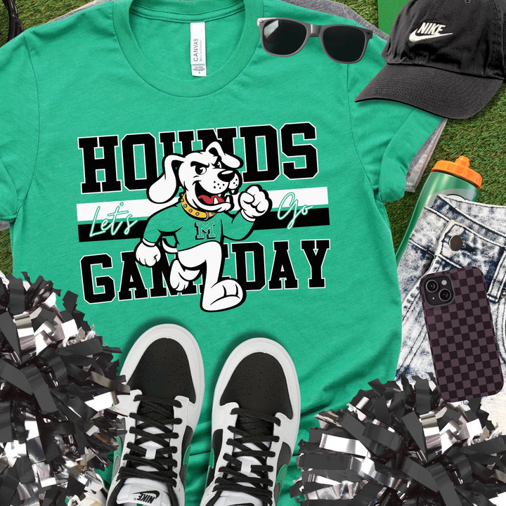 Black/White Vintage Hounds Gameday Tee - The Red Rival