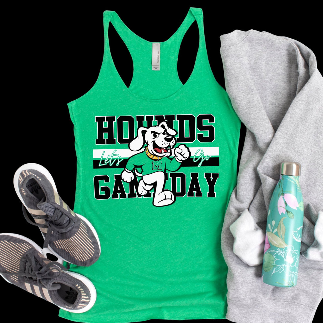 Black/White Vintage Hounds Gameday Tank - The Red Rival
