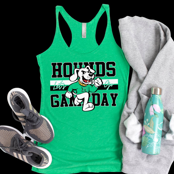 Black/White Vintage Hounds Gameday Tank - The Red Rival