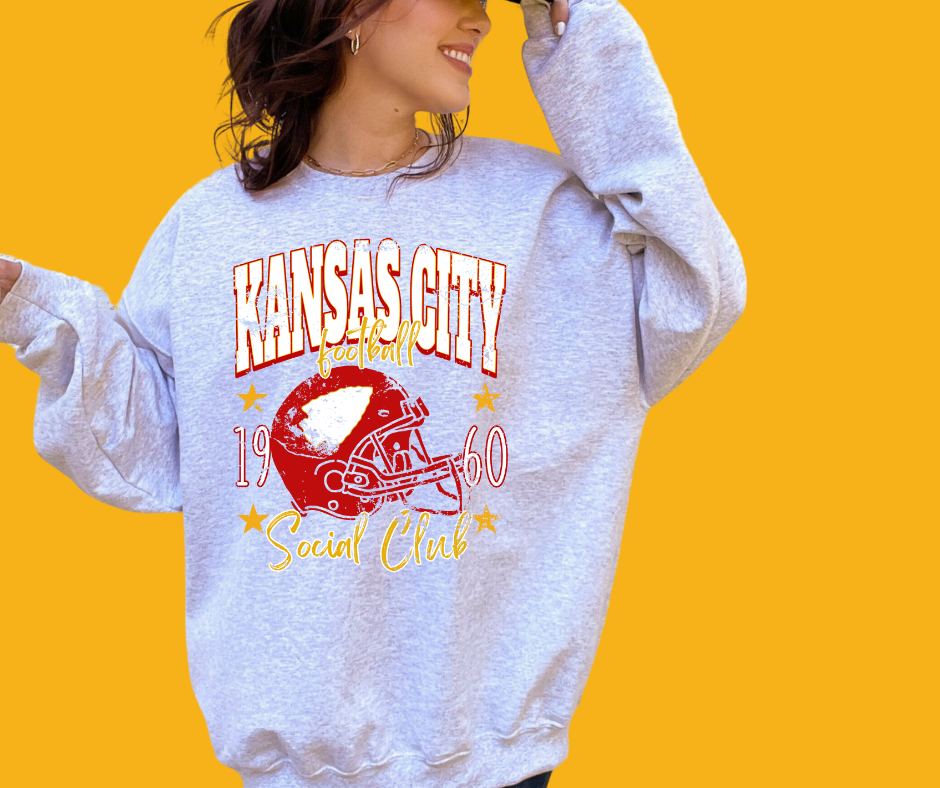 KC Football Social Club Ash/Natural Sweatshirt - The Red Rival