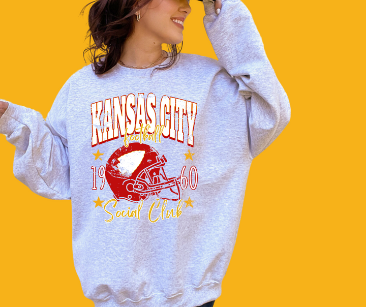 KC Football Social Club Ash/Natural Sweatshirt - The Red Rival