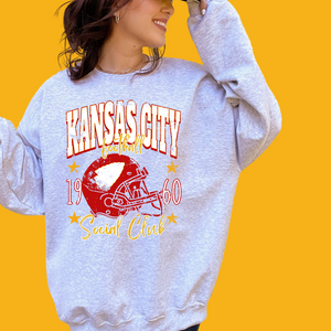 KC Football Social Club Ash/Natural Sweatshirt - The Red Rival