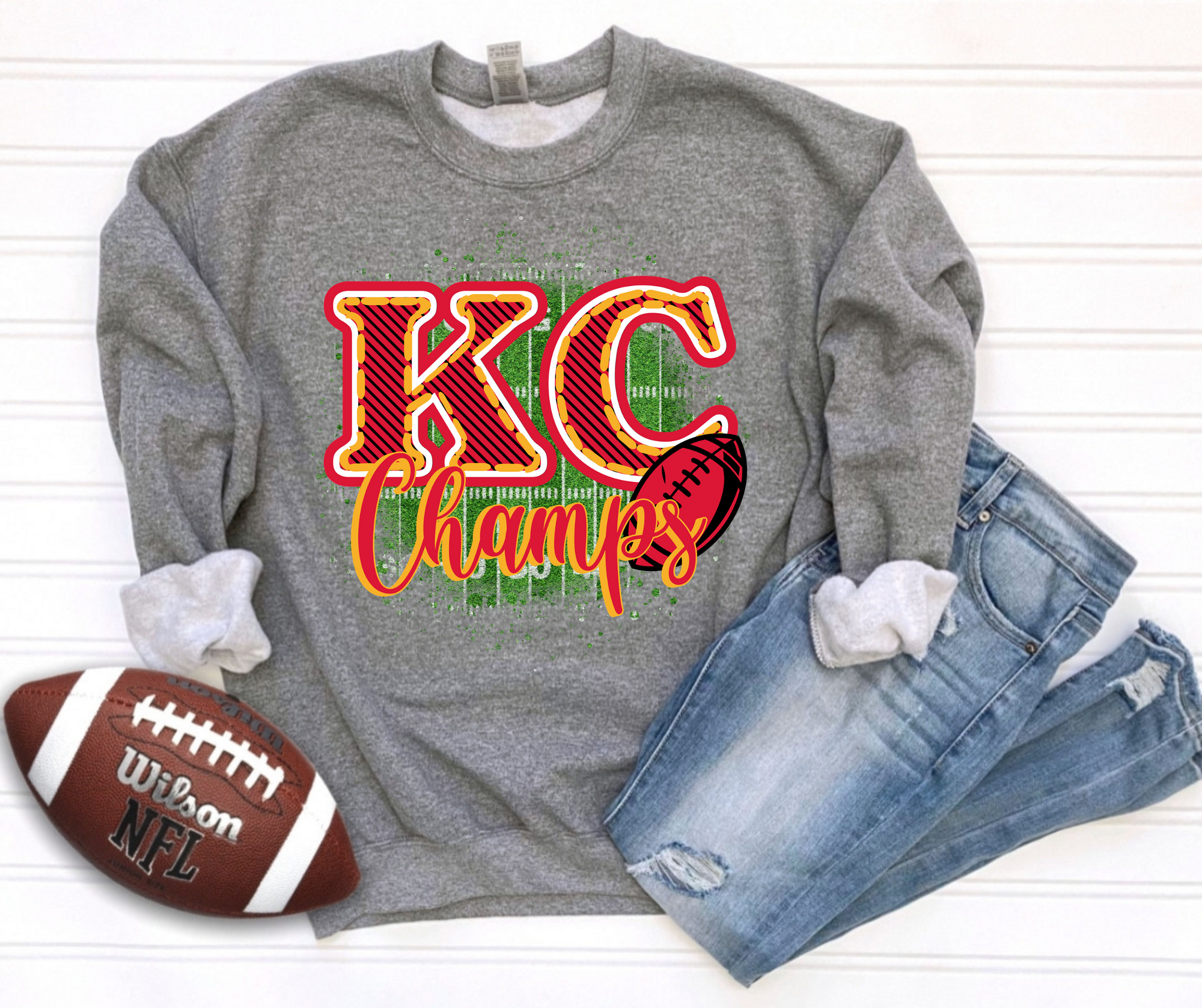 KC Champs Grey Sweatshirt - The Red Rival