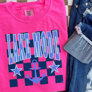 Lake Mode Checkered Background Tees - The Red Rival