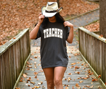 Teacher with Leopard Outline Pepper Tee - The Red Rival