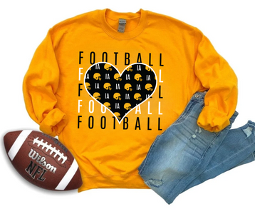 Iowa Heart Football Repeat Gold Sweatshirt - The Red Rival