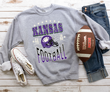 Purple Kansas Football Grey Sweatshirt - The Red Rival