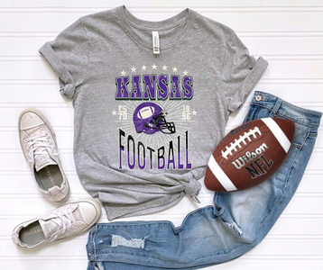 Purple Kansas Football Grey Graphic Tee - The Red Rival