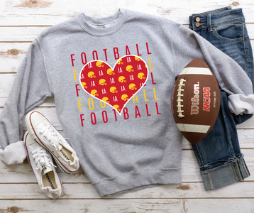 Iowa State Football Heart Repeat Grey Sweatshirt - The Red Rival