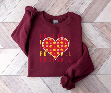 Iowa State Football Heart Repeat Maroon Sweatshirt - The Red Rival