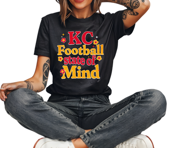 KC Football State of Mind Black Tee - The Red Rival