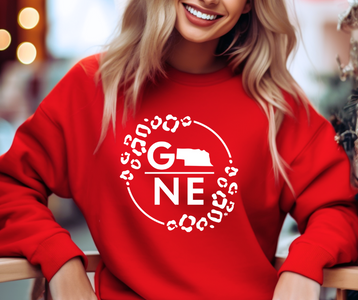 GO NE Leopard Circle Red Sweatshirt - The Red Rival
