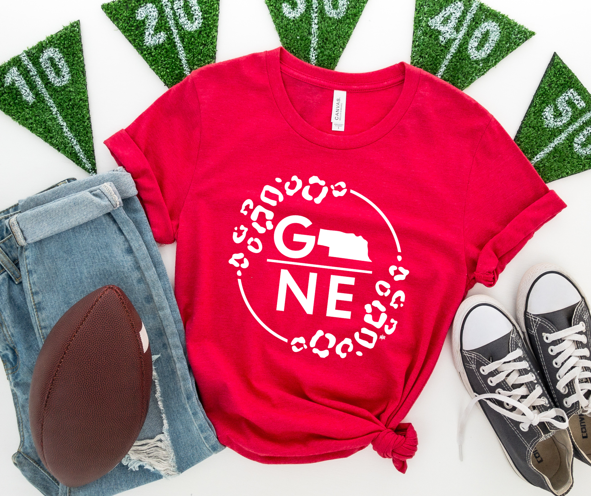 GO NE Leopard Circle Red Tee - The Red Rival