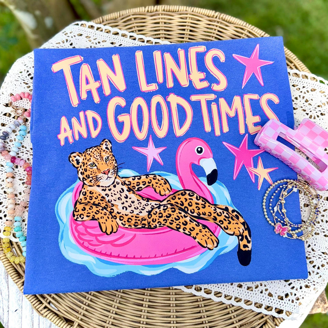 DEAL OF THE DAY - Tan Lines and Good Times Blue Tee (FINAL SALE)