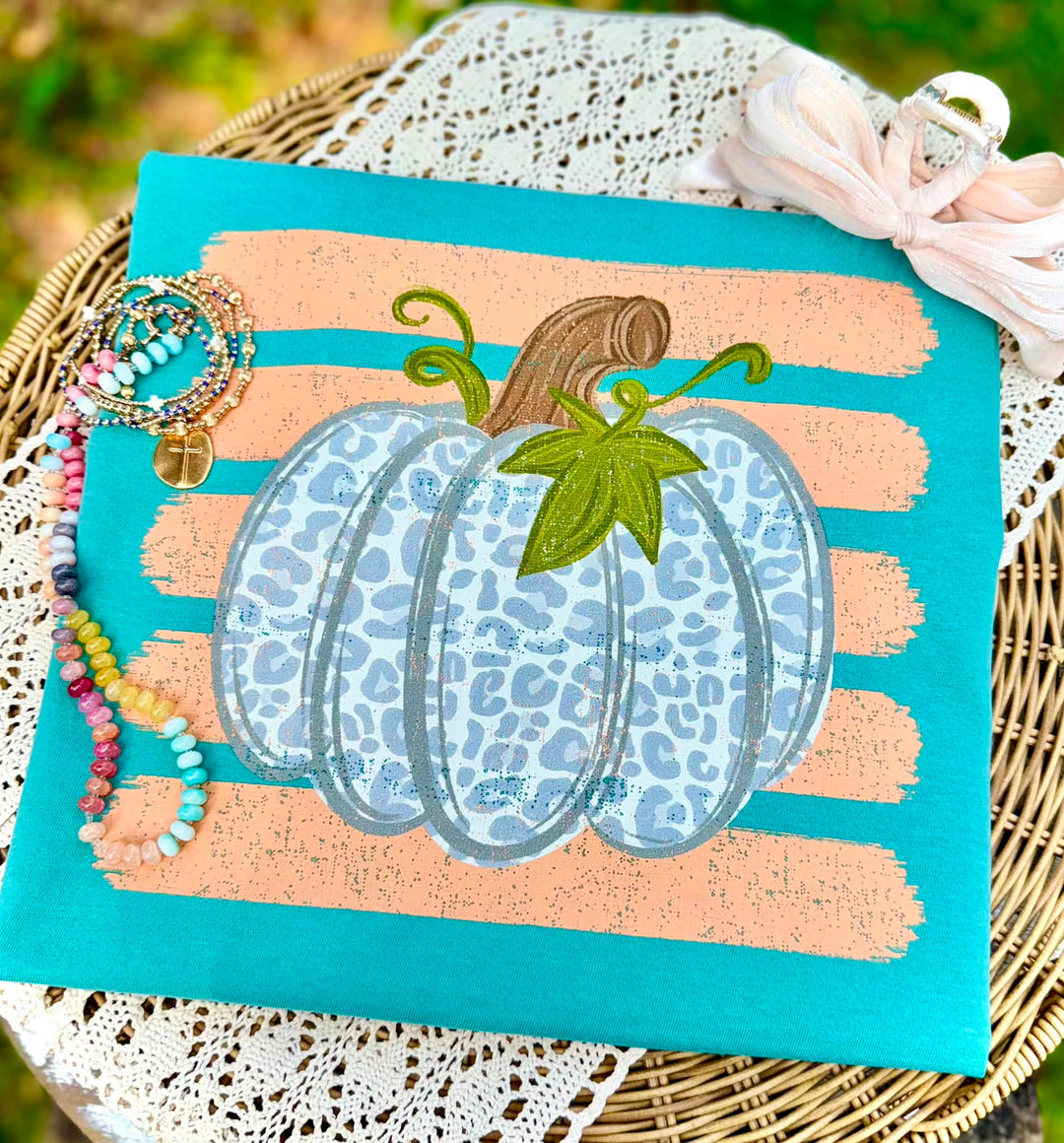 DEAL OF THE DAY - Blue Leopard Pumpkin Blue Tee (FINAL SALE)
