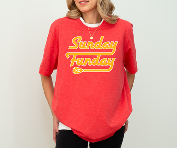 Sunday Funday Heather Red Tee - The Red Rival
