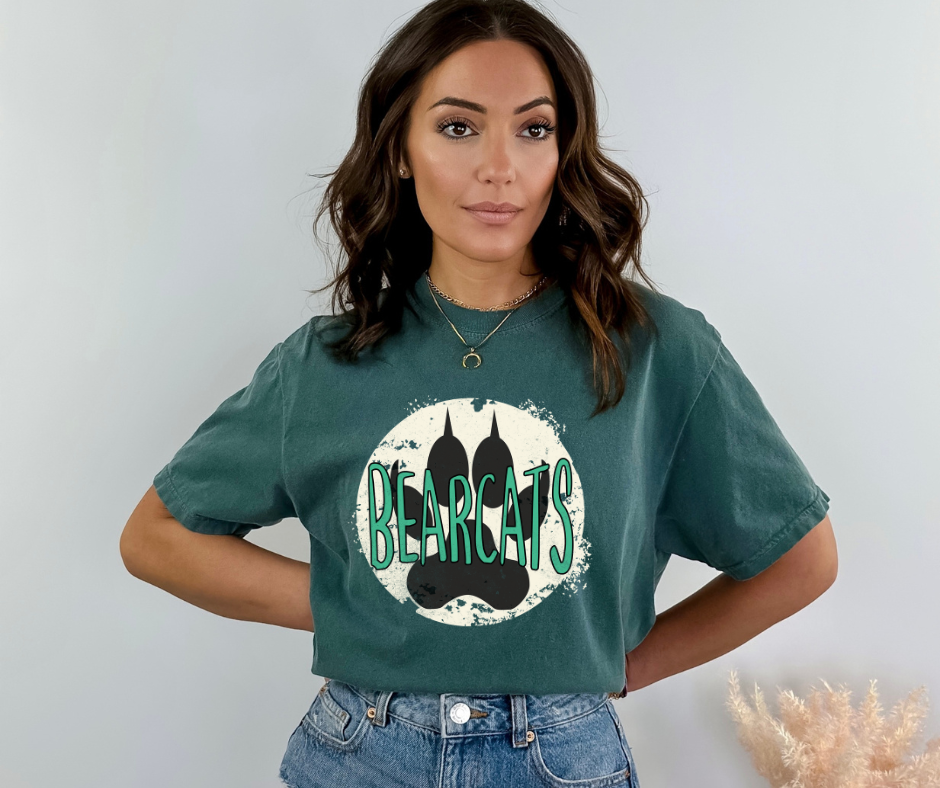 Bearcats Circle Dark GREEN Tee - The Red Rival