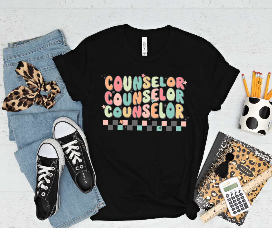 Pastel Counselor Repeat Checkered Black Tee - The Red Rival