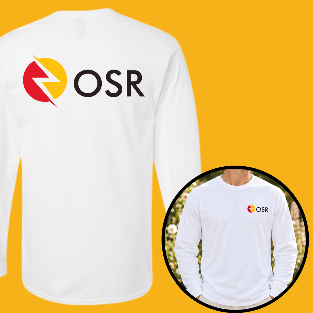 OneSource Restoration Unisex Gildan Long Sleeve Tees (Front Pocket / Full Back Logo)