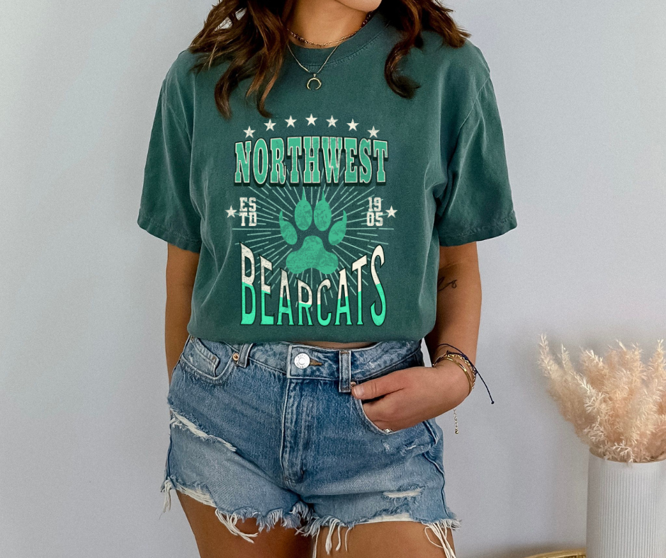 Northwest Bearcats Dark GREEN Tee - The Red Rival