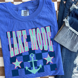 Lake Mode Checkered Background Tees - The Red Rival