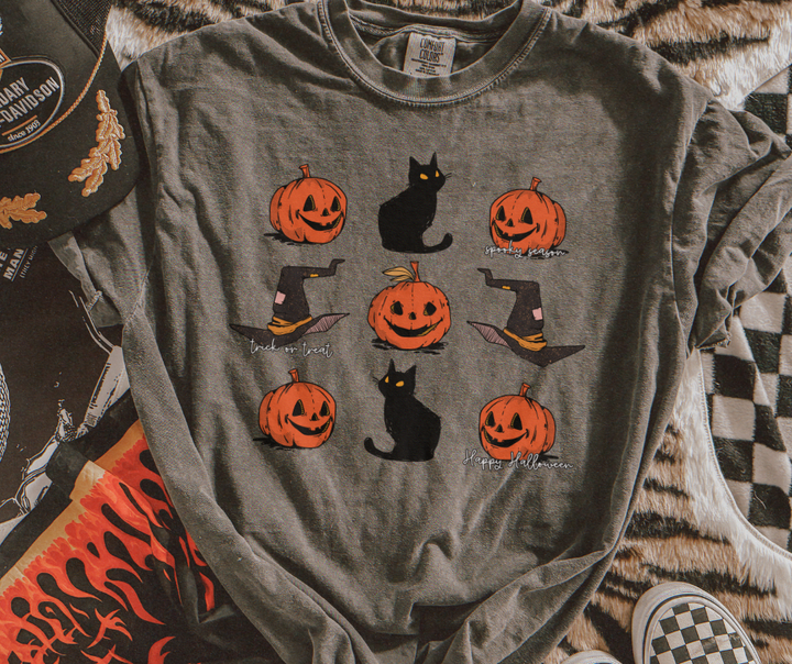 Halloween Icon Collage Pepper Tee - The Red Rival