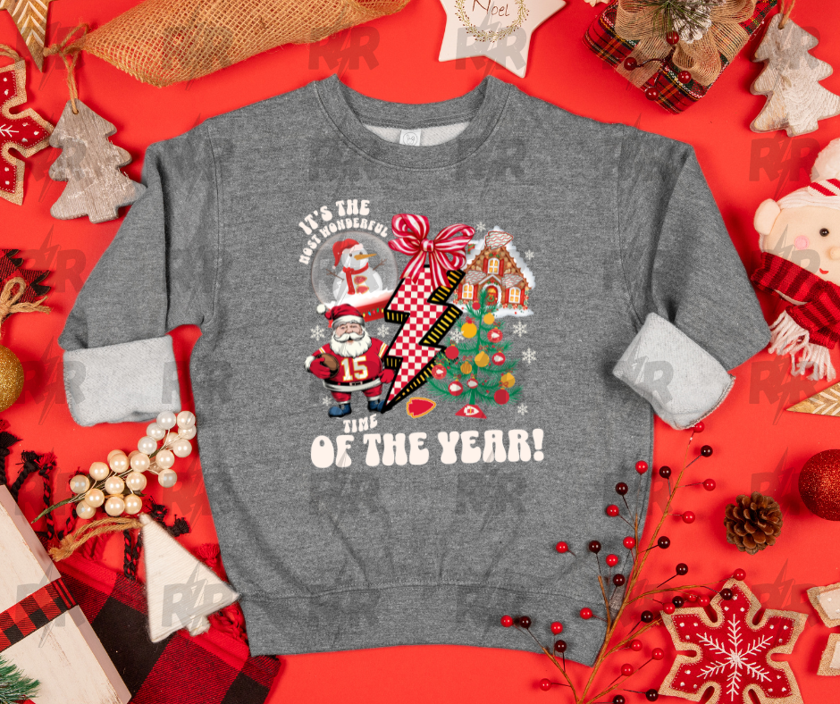 It's The Most Wonderful Time of The Year KC Collage Grey Sweatshirt - The Red Rival