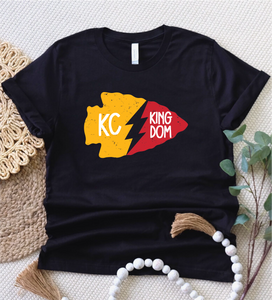 Lightening Bolt KC Kingdom Black Graphic Tee - The Red Rival
